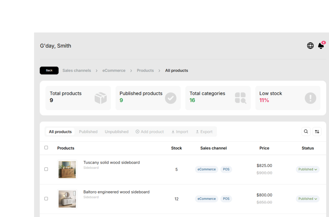 Customise sales receipts